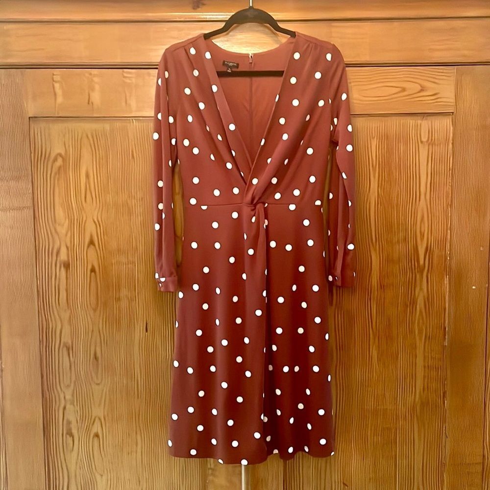 Talbots Polka Dot Midi Dress Small Petite